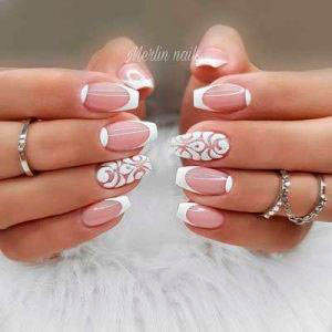 White French Bridal Manicure
